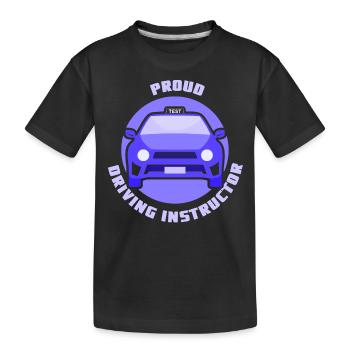 Proud driving instructor Profession Driving school Driving lesson - Kids' Premium Organic T-Shirt - black - Front
