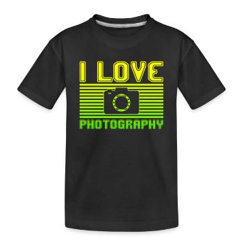 I love photography - Kinder Premium Bio T-Shirt - Schwarz - Vorne