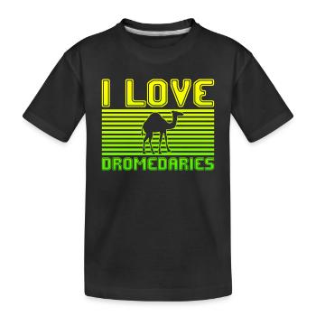 J’adore les dromadaires - T-shirt bio Premium Enfant - noir - Devant