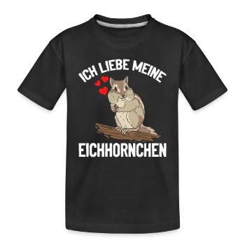 Eichhörnchen Freunde - Ich liebe meine - Kinder Premium Bio T-Shirt - Schwarz - Vorne