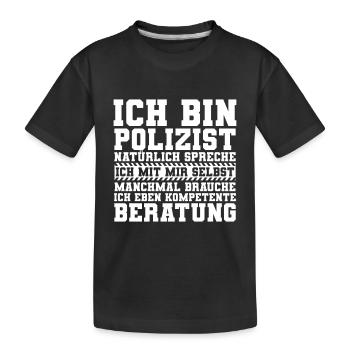Ich Bin Polizist Polizei - Kinder Premium Bio T-Shirt - Schwarz - Vorne