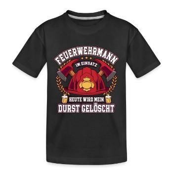 Feuerwehrmann Im Einsatz Feuerwehr - Kinder Premium Bio T-Shirt - Schwarz - Vorne