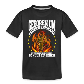 Feuerwehr Feuerwehrmann - Kinder Premium Bio T-Shirt - Schwarz - Vorne