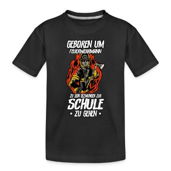 Feuerwehr Feuerwehrmann - Kinder Premium Bio T-Shirt - Schwarz - Vorne