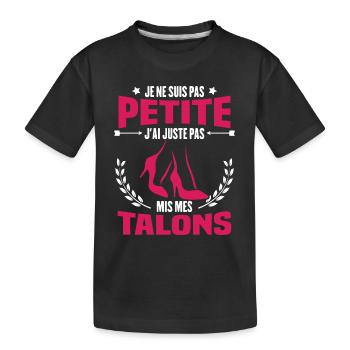 Je ne suis pas petite, Cadeau humour femme - T-shirt bio Premium Enfant - noir - Devant