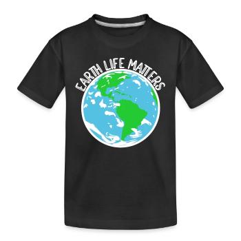 Naturschutz Klima Naturschützer Meer - Kinder Premium Bio T-Shirt - Schwarz - Vorne
