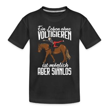 Voltigieren - Kinder Premium Bio T-Shirt - Schwarz - Vorne