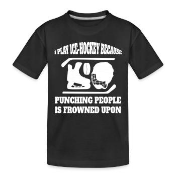 Eishockey Geschenk Wintersport Eishockeyteam - Kinder Premium Bio T-Shirt - Schwarz - Vorne