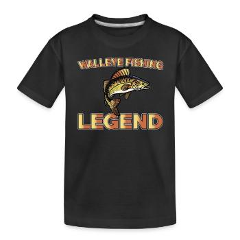 Great Walleye fishing legend - Kids' Premium Organic T-Shirt - black - Front