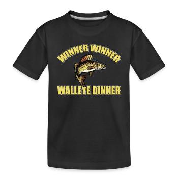 Lustiges Zander Angelhemd - Kinder Premium Bio T-Shirt - Schwarz - Vorne