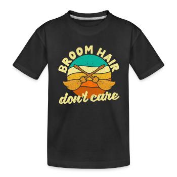 Lustige Halloween Hexe Besenstiel Fan Besen Haar - Kinder Premium Bio T-Shirt - Schwarz - Vorne