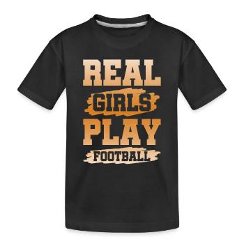 vrai football féminin - T-shirt bio Premium Enfant - noir - Devant