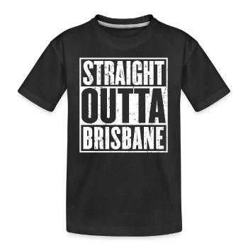 Straight Outta Brisbane Jahrgang - Kinder Premium Bio T-Shirt - Schwarz - Vorne
