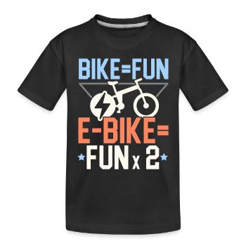 Electric Bike E-Bike Ride Bike Lovers Bicyclef - Kids' Premium Organic T-Shirt - black - Front