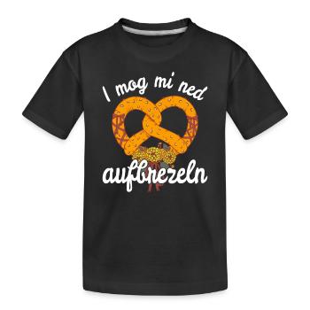I mog mi ned Aufbrezeln Volksfest Trachten Dirndl - Kids' Premium Organic T-Shirt - black - Front