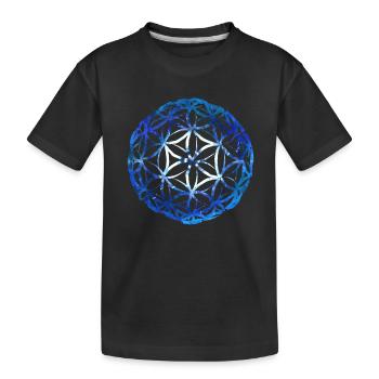 Blume Des Lebens Sphäre Heilige Geometrie Heilung - Kinder Premium Bio T-Shirt - Schwarz - Vorne