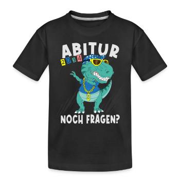 Einschulung Dinosaurier Abi 2034 - Kinder Premium Bio T-Shirt - Schwarz - Vorne