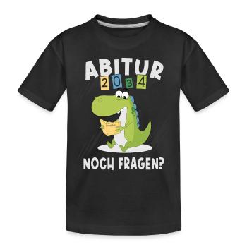 Einschulung Dinosaurier Abi 2034 - Kinder Premium Bio T-Shirt - Schwarz - Vorne