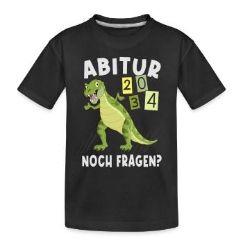 Einschulung Dinosaurier Abi 2034 - Kinder Premium Bio T-Shirt - Schwarz - Vorne