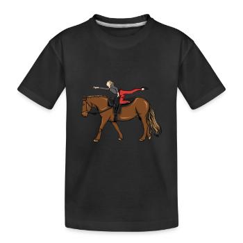 Voltigieren - Kinder Premium Bio T-Shirt - Schwarz - Vorne