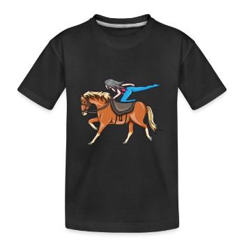 Voltigieren - Kinder Premium Bio T-Shirt - Schwarz - Vorne