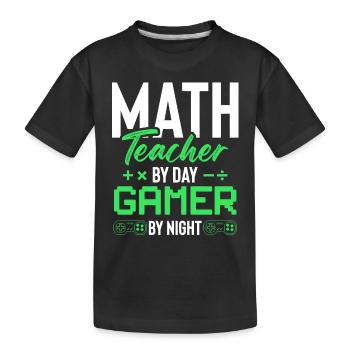 professeur de mathématiques et joueur - T-shirt bio Premium Enfant - noir - Devant