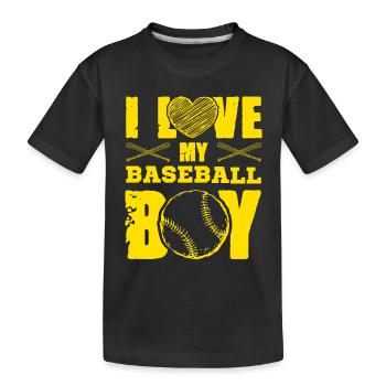 ich liebe baseball jungen - Kinder Premium Bio T-Shirt - Schwarz - Vorne