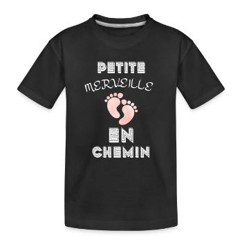 Petite merveille en chemin - T-shirt bio Premium Enfant - noir - Devant