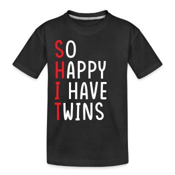 I'm so glad I have twins - Kids' Premium Organic T-Shirt - black - Front