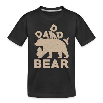 Stolzes Twin Dad Design Mit Twin Dad Bear - Kinder Premium Bio T-Shirt - Schwarz - Vorne