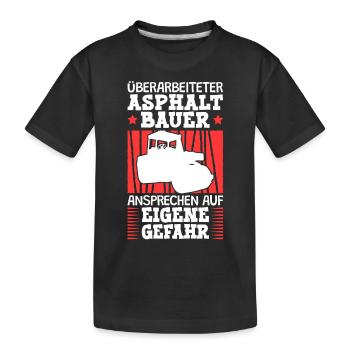 Überarbeiteter Asphaltbauer Straßenbauer - Kinder Premium Bio T-Shirt - Schwarz - Vorne