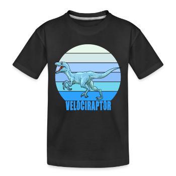 Velociraptor für einen Dino Fan und Dinosaurier - Kinder Premium Bio T-Shirt - Schwarz - Vorne