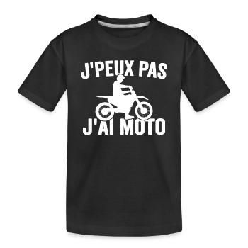 Je Peux Pas J'ai Moto Humour Cadeau Anniversaire - T-shirt bio Premium Enfant - noir - Devant