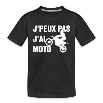 Je Peux Pas J'ai Moto Humour Cadeau Anniversaire - T-shirt bio Premium Enfant - noir - Devant