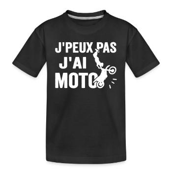 Je Peux Pas J'ai Moto Humour Cadeau Anniversaire - T-shirt bio Premium Enfant - noir - Devant