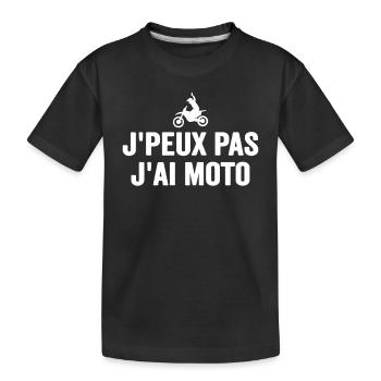 Je Peux Pas J'ai Moto Humour Cadeau Anniversaire - T-shirt bio Premium Enfant - noir - Devant