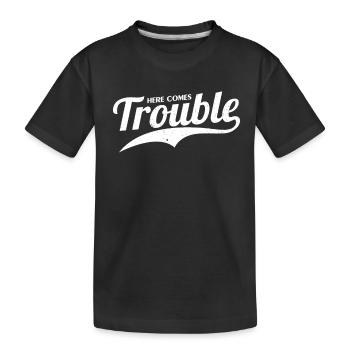 Voici des problèmes drôles de fauteurs de troubles - T-shirt bio Premium Enfant - noir - Devant