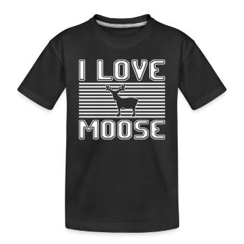 I love moose - Kinder Premium Bio T-Shirt - Schwarz - Vorne