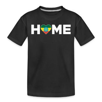 Ethiopia Homeland Ethiopia Flag Love - Kids' Premium Organic T-Shirt - black - Front