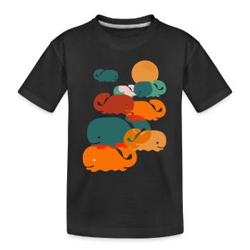 Happy Whales in the Sea Whale Gift - T-shirt bio Premium Enfant - noir - Devant