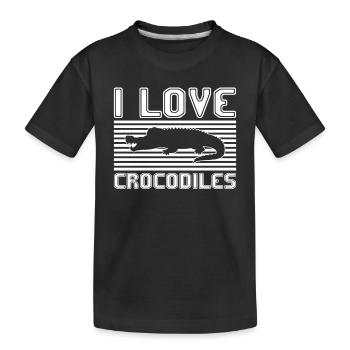 J’adore les crocodiles - T-shirt bio Premium Enfant - noir - Devant