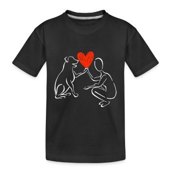 Dog love Lambrador dog owner dog - Kids' Premium Organic T-Shirt - black - Front