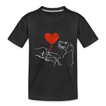 Dog love Lambrador dog owner dog - Kids' Premium Organic T-Shirt - black - Front