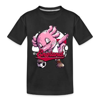 England Fußball - Kinder Premium Bio T-Shirt - Schwarz - Vorne