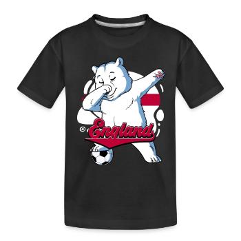 England Fußball - Kinder Premium Bio T-Shirt - Schwarz - Vorne