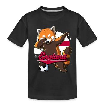 England Fußball - Kinder Premium Bio T-Shirt - Schwarz - Vorne