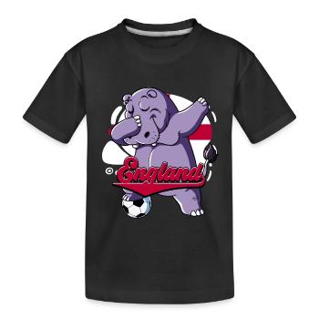 England Fußball - Kinder Premium Bio T-Shirt - Schwarz - Vorne