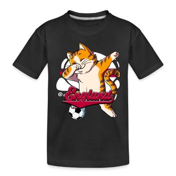 England Fußball - Kinder Premium Bio T-Shirt - Schwarz - Vorne