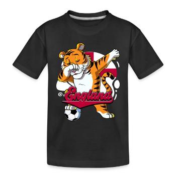England Fußball - Kinder Premium Bio T-Shirt - Schwarz - Vorne