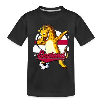 England Fußball - Kinder Premium Bio T-Shirt - Schwarz - Vorne